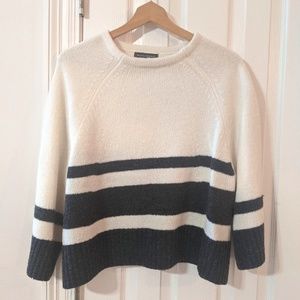 Banana Republic Stripe A-Line Wool Crop Sweater